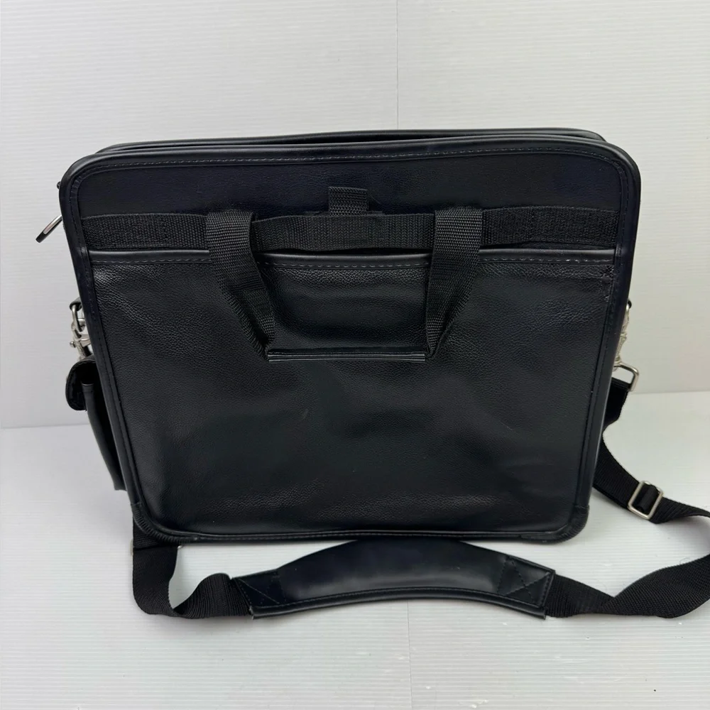 Targus Leather Notebook/Laptop Case Black W/Shoulder Strap Bag Handbag Work